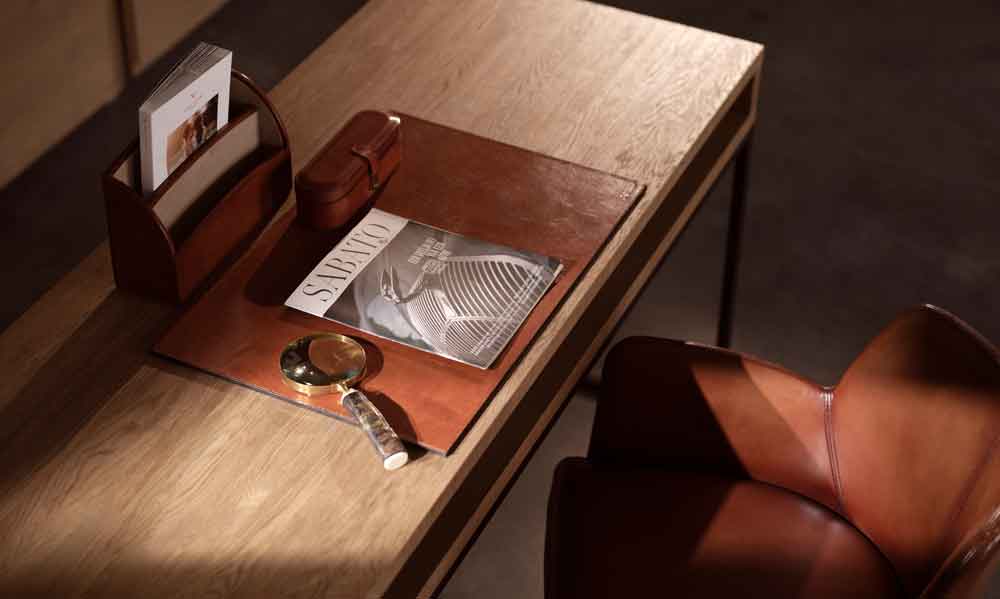 Manhattan Schreibtisch-Accessoires aus Leder